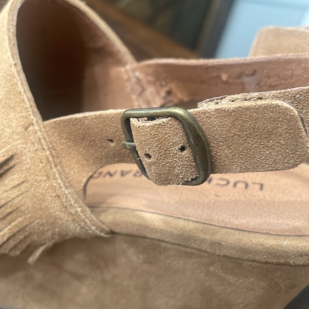 LUCKY BRAND Jeena Fringe Suede Wedges - Picture 13 of 16